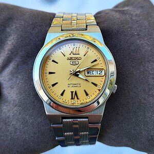 Ultra Rare JDM Vintage Seiko 5 Golden Smooth Sunburst dial 7S26 Automatic Watch
